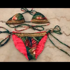Floral Swim suit with gems